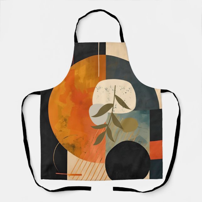 Modern Abstract Peace Olive Branch Wall Art Apron (Front)