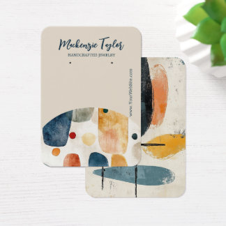 Modern Abstract Personalized Earring Display Card