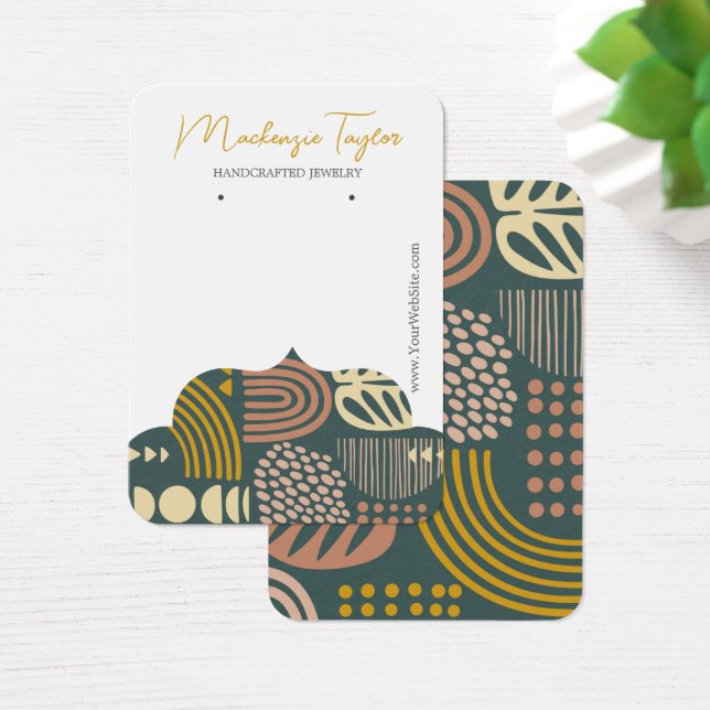 Modern Abstract Personalized Earring Display Card (Desk)