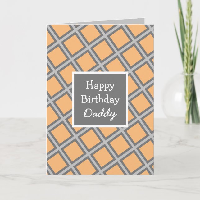 Modern Abstract Personalized Happy Birthday Daddy Card (Front)