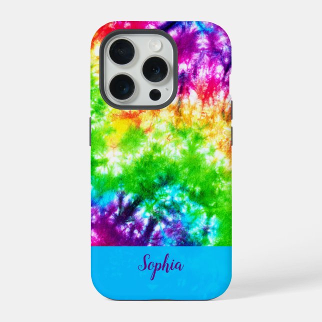 MODERN ABSTRACT PERSONALIZED TIE-DYE DESIGN iPhone CASE (Back)