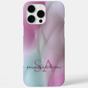Modern Abstract Phone Case with Initials & Name