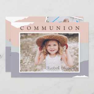 Modern Abstract Photo First Communion Invitation