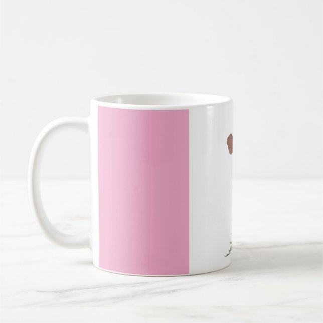 Modern Abstract Pink and White Personalized Coffee Mug (Left)