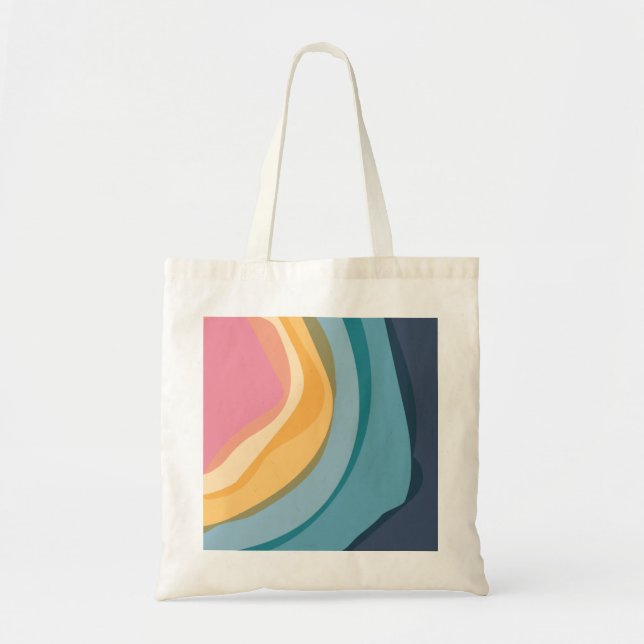 Modern Abstract pink Blue Watercolor  Tote Bag (Front)