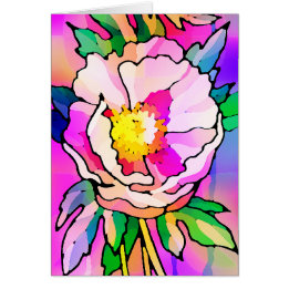 Modern Abstract Pink Flower Card