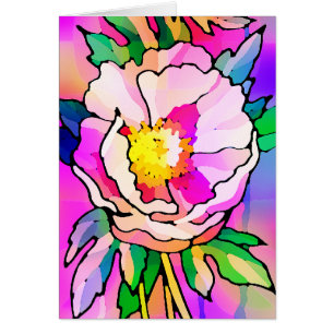 Modern Abstract Pink Flower Card