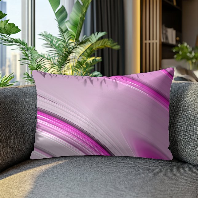 Modern Abstract Pink Fractal Accent Pillow (Creator Uploaded)