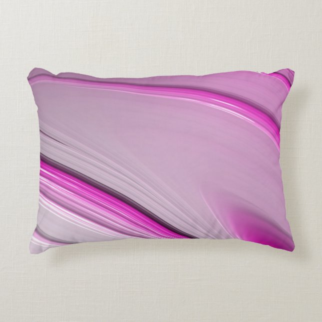 Modern Abstract Pink Fractal Accent Pillow (Front)
