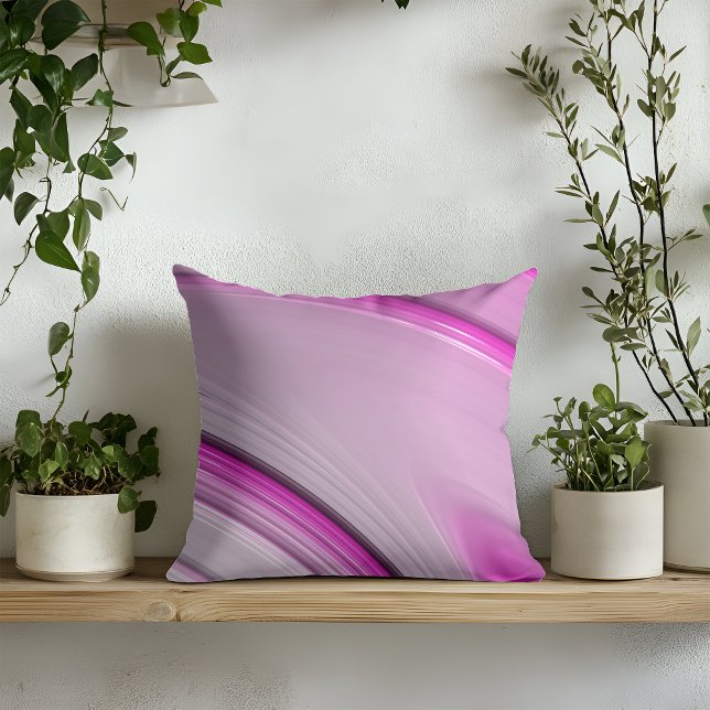 Modern Abstract Pink Fractal Throw Pillow (Creator Uploaded)