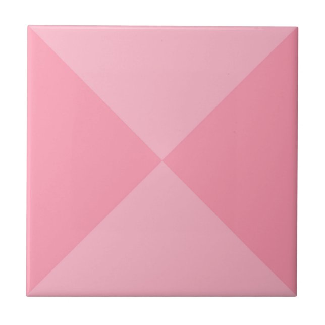 Modern Abstract Pink Geometric Triangle Pattern Tile (Front)