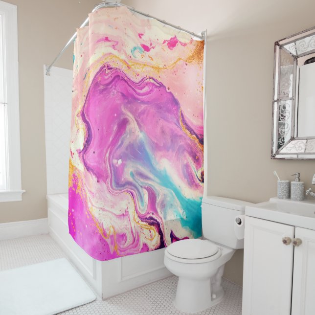 Modern Abstract Pink Purple Paint Swirl (In Situ)