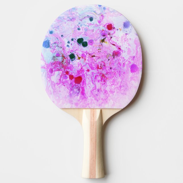 Modern Abstract Pink Red Blue Purple Template Ping Pong Paddle (Front)
