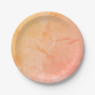Modern Abstract Pink, Yellow, Peach Paper Plate
