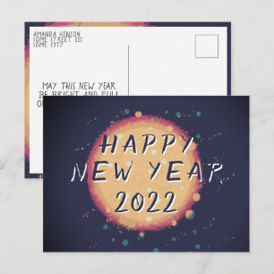 Modern Abstract Planet Happy New Year 2023  Postcard