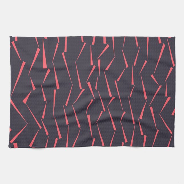 Modern abstract playful geometric triangle pattern kitchen towel (Horizontal)