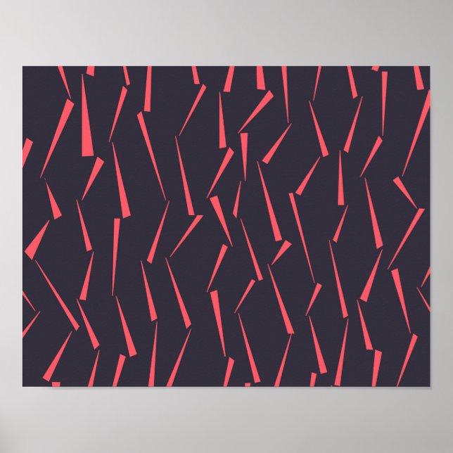Modern abstract playful geometric triangle pattern poster (Front)