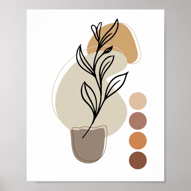 Modern Abstract Poster, Contemporary, Elegant Boho Poster (Front)