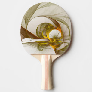 Modern Abstract Precious Metal Colors Fractal Ping Pong Paddle