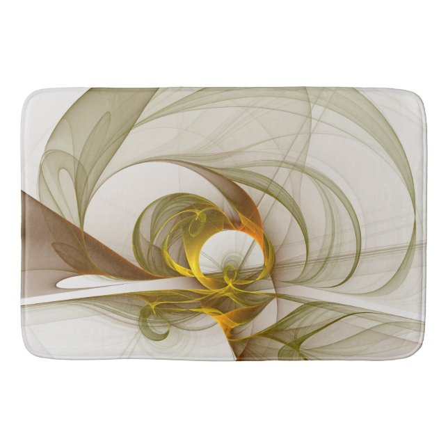 Modern Abstract Precious Metal Colours Fractal Bath Mat (Front)