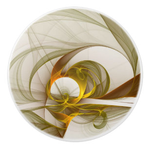 Modern Abstract Precious Metal Colours Fractal Ceramic Knob