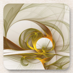 Modern Abstract Precious Metal Colours Fractal Coaster