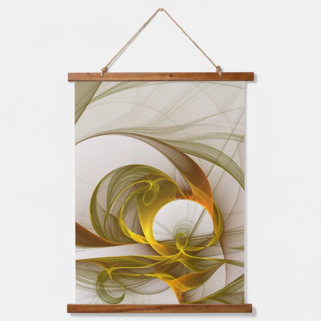 Modern Abstract Precious Metal Colours Fractal Hanging Tapestry (Front)