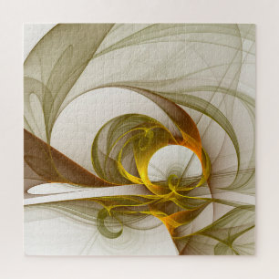 Modern Abstract Precious Metal Colours Fractal Jigsaw Puzzle