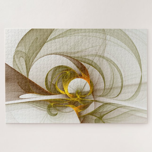 Modern Abstract Precious Metal Colours Fractal Jigsaw Puzzle (Horizontal)
