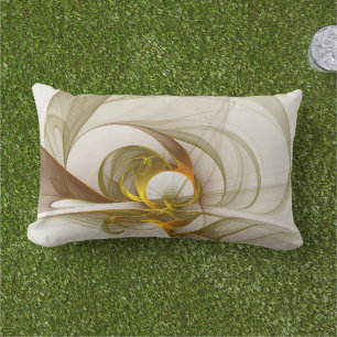 Modern Abstract Precious Metal Colours Fractal Lumbar Pillow