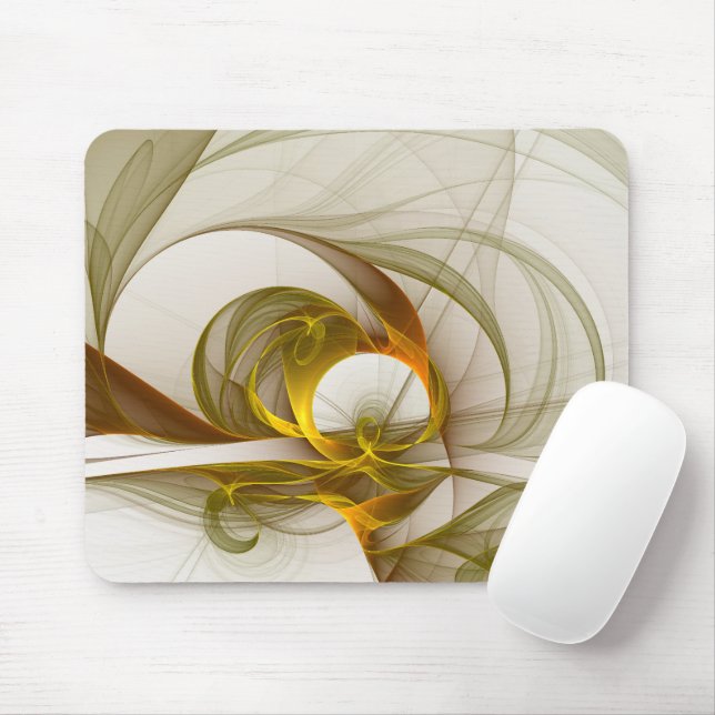 Modern Abstract Precious Metal Colours Fractal Mouse Pad (With Mouse)