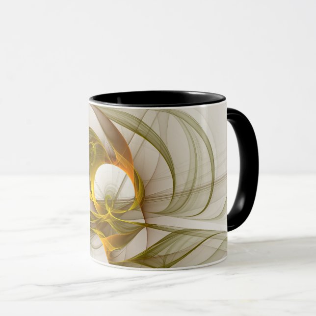 Modern Abstract Precious Metal Colours Fractal Mug (Front Right)