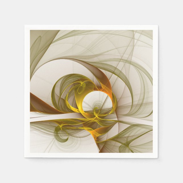 Modern Abstract Precious Metal Colours Fractal Napkin (Front)