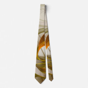 Modern Abstract Precious Metal Colours Fractal Tie