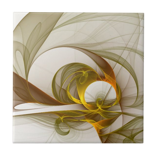 Modern Abstract Precious Metal Colours Fractal Tile (Front)