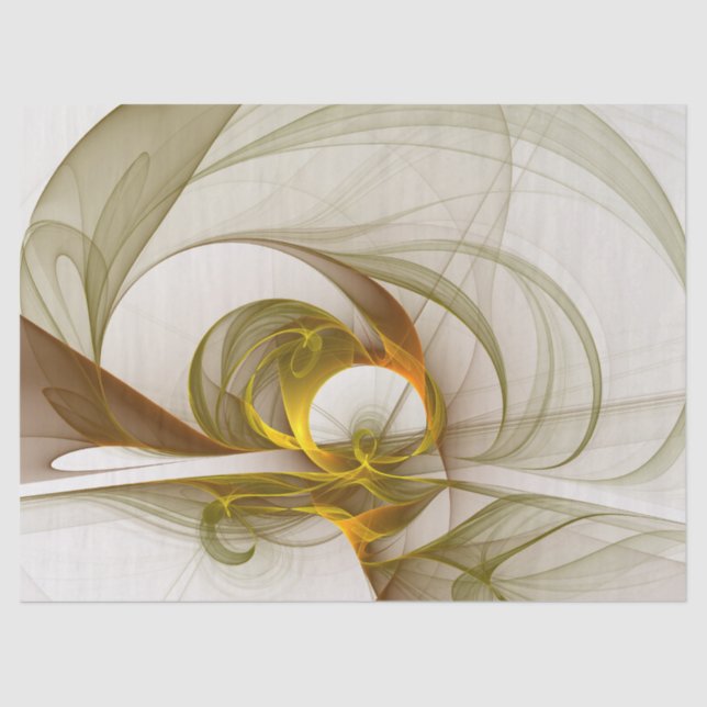 Modern Abstract Precious Metal Colours Fractal Tissue Paper (Front)