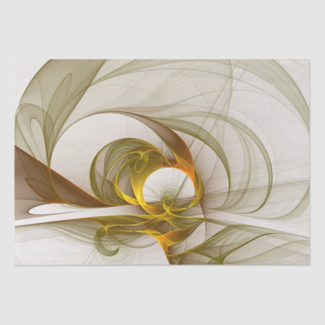 Modern Abstract Precious Metal Colours Fractal Tissue Paper (Front)