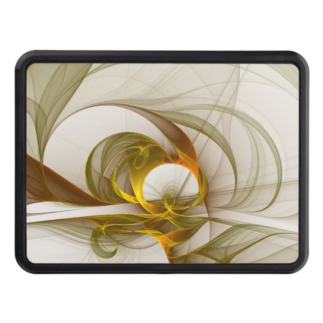 Modern Abstract Precious Metal Colours Fractal Trailer Hitch Cover (Front)