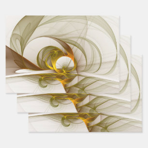Modern Abstract Precious Metal Colours Fractal Wrapping Paper Sheet