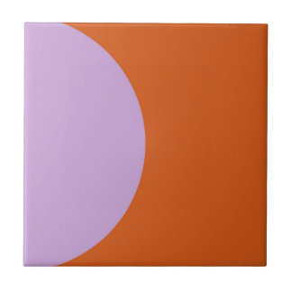 Modern Abstract Purple and Orange Geometric Circle Tile