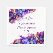 Modern Abstract Purple Haze Alcohol Ink Wedding