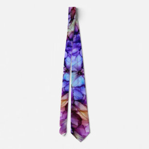 Modern Abstract Purple Haze Alcohol Ink  WeddinG Tie