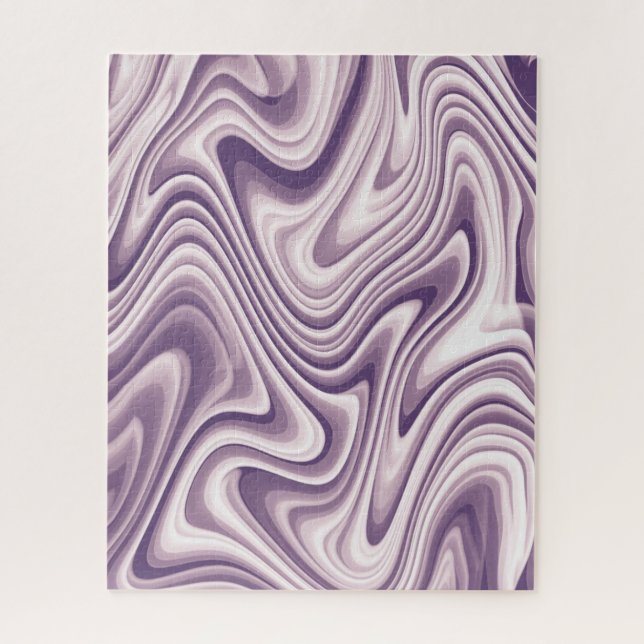 Modern Abstract Purple Liquid Marble Jigsaw Puzzle (Vertical)