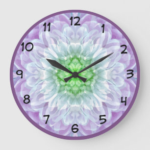 Modern Abstract Purple Medallion Design Large Clock