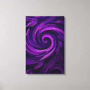 Modern Abstract Purple Swirls Contemporary Art Canvas Print