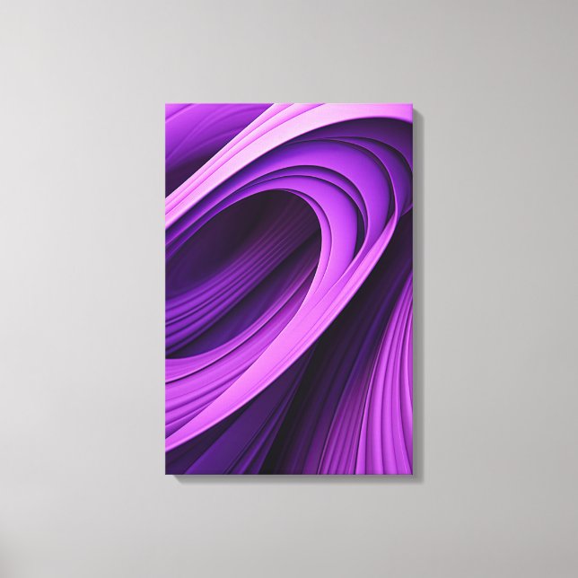 Modern Abstract Purple Swirls Contemporary Art Canvas Print (Front)