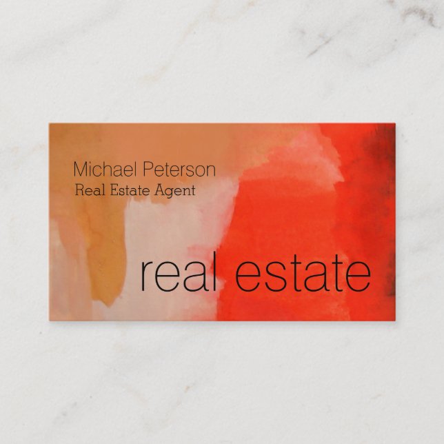 Modern Abstract Real Estate Agent Business Card (Front)