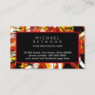 Modern Abstract Red Black Background Business Card