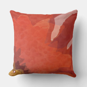 Modern Abstract Red Flower by RD Throw Pillow