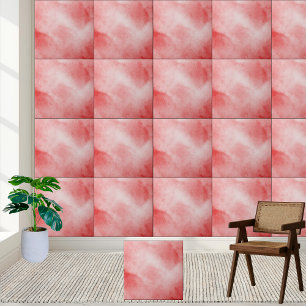 Modern Abstract Red Watercolor Ceramic Tile